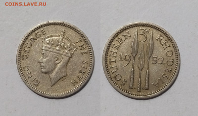 Южная Родезия 3 пенса 1952 г Георг VI - 26.03 - IMG_20240316_120541