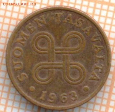 Финляндия 1 пенни 1963 г., до 31.03.2024 г. в 22.00 по Москв - Финляндия 1 пенни 1963 528