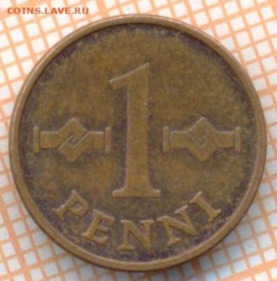 Финляндия 1 пенни 1963 г., до 31.03.2024 г. в 22.00 по Москв - Финляндия 1 пенни 1963 528а
