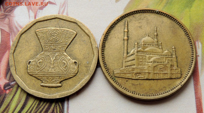 Египет 5 и 10 пиастров 1992 до 30.03.2024 - 2 монеты Египта .JPG