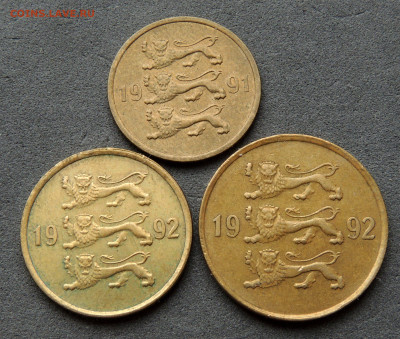 Эстония 3 монеты 1991-92 до 30.03.2024 - Эстония х3.JPG