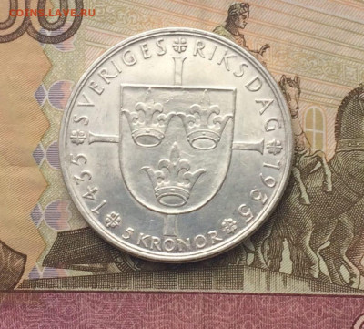 Швеция 5 крон 1935 г.500 лет Риксдагу - шведскому парламенту - 71