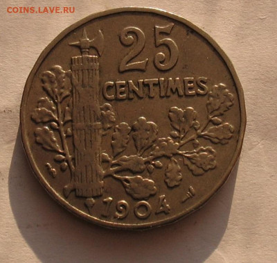 25 сантимов 1904 до 30.03.24г. 22.00ч. - Франция 25а