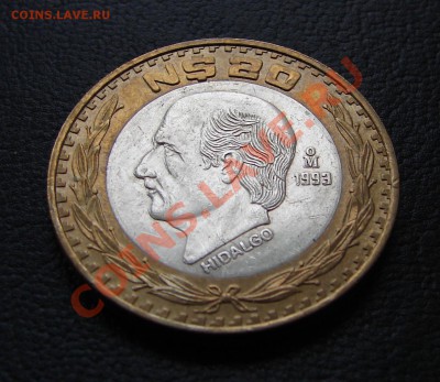 Серебро Португалия, Мексика, Канада - Мексика 1993 20 п Идальго 1