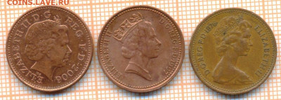Великобритания 1 пенни 1976,1997,2006 г., до 02.04.2024 г. в - Великобритания 3 монеты