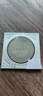  Аландские острова 100 марок 1991 Финляндия СЕРЕБР - i (1)