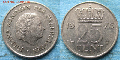 фикс Нидерланды 25 центов 1948-2000 до 02-04-24 в 22:00 - Нидерланды 25 центов 1976    12275