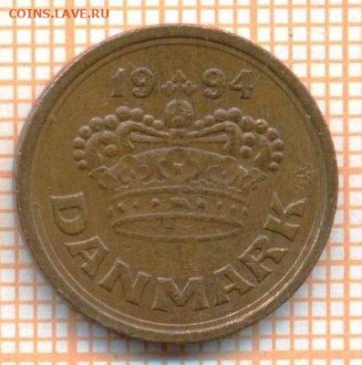 Дания 25 эре 1994 г., до 03.04.2024 г. в 22.00 по Москве - Дания 25 эре 1994 589а