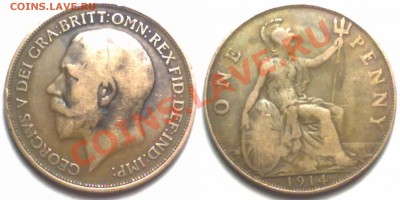 Великобритания 1 PENNY 1914 г. до 20.01.12 в 22:00МСК - 1p1914