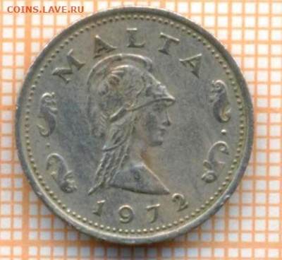 Мальта 2 цента 1972 г., до  04.04.2024 г. в 22.00 по Москве - Мальта 2 цента 1972 593