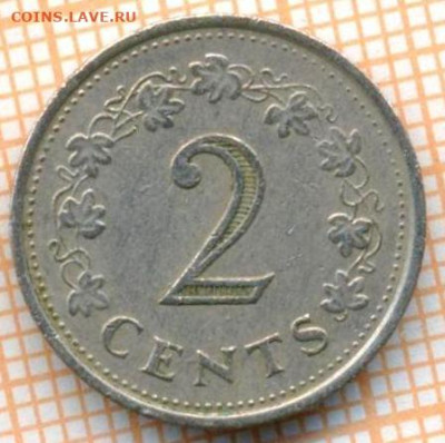 Мальта 2 цента 1972 г., до  04.04.2024 г. в 22.00 по Москве - Мальта 2 цента 1972 593а