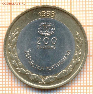 Португалия 200 эскудо 1998 г., до 04.04.2024 г. в 22.00 по М - Португалия 200 эскудо 1998 400