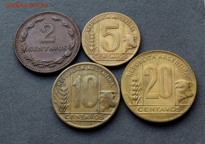 Аргентина подборка монет 4шт. 1941-1944 до 7.04.2024 - Аргентина 4шт..JPG
