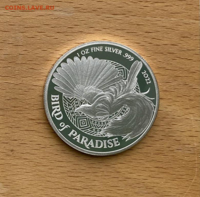 Крона Шайба Папуа - Новая Гвинея 1 кина 2022 Райская птица - krona_shajba_papua_novaja_gvineja_1_kina_2022_rajskaja_ptica_serebro_fauna_zhivotnye_uncija_pruf_proof (2)