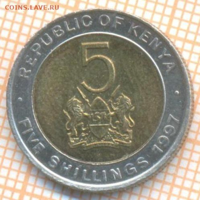 Кения 5 шиллингов 1997 г., до 09.04.2024 г. в 22.00 по Москв - Кения 5 шиллингов 1997 606
