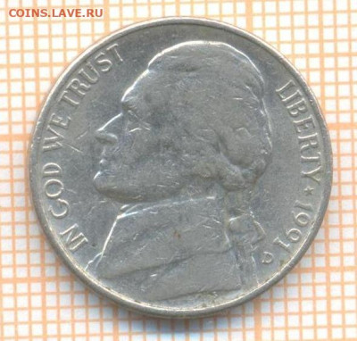 США 5 центов 1991 г., до 10.04.2024 г. в 22.00 по Москве - США 5 центов 1991 619