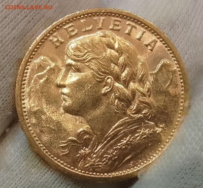 20 Франков 1910г. Швейцария UNC 375т - IMG_20240406_081500~2