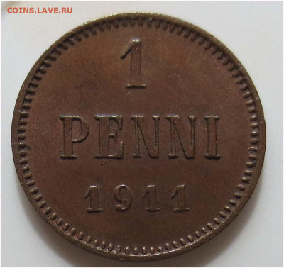 2 к 1912 и пенни 1909-1916 - 1 пенни 1911 реверс