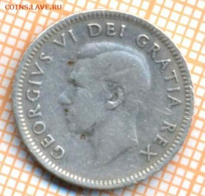 Канада 10 центов 1950 г.Ag800, до 14.04.2024 г. в 22.00 по М - Каанада 10 центов 1950 260