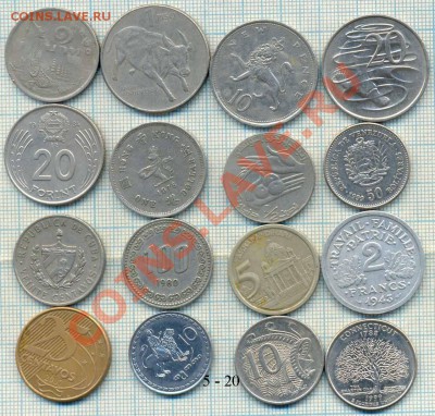 иностранные монеты наборами и на выбор - 5 20