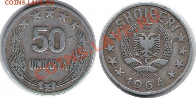 >L< Албания 50 динарок 1964 до 21.01.12 22:00 - Албания_50_динарок_64