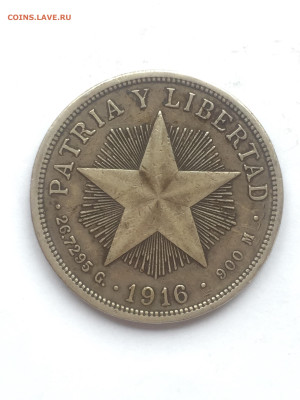 Куба, 1 Песо 1916, до 15.04.2024 - E272BDA4-6526-447A-8D8C-45A24D129FAA