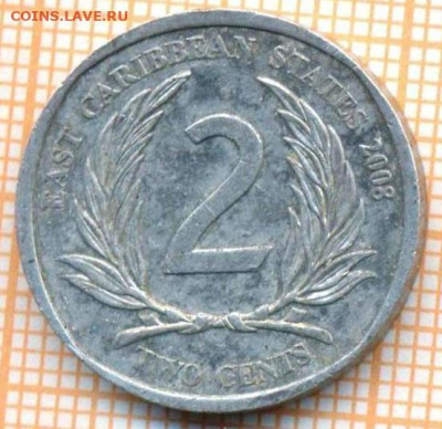 Восточные Карибы 2 цента 2008 г., до 18.04.2024 г. в 22.00 п - Восточные Карибы 2 цента 2008 351