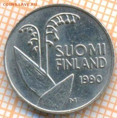 Финляндия 10 пенни 1990 г., до 18.04.2024 г. в 22.00 по Моск - Финляндия 10 пенни 1990 661а