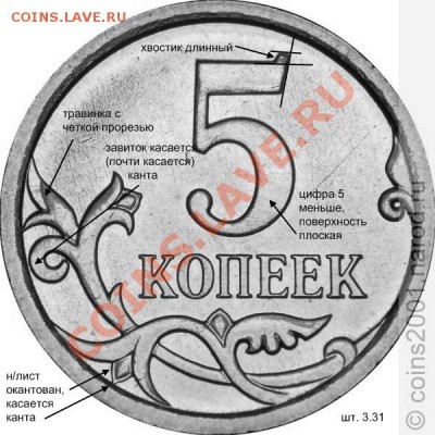 5 копеек 2007 М - учимся определять разновидность - 5k3-31