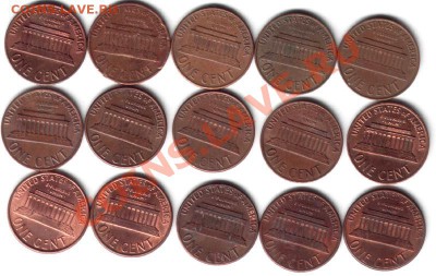 1-центовики США, 29шт, погодовка 1962-2008, "кучкой" - Центы1-2