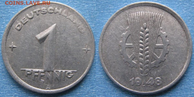 ГДР 1 пфенниг 1948 А   до 23-04-24 в 22:00 - ГДР 1 пфенниг 1948 А    170-к22-8200