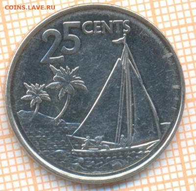 Багамы 25 центов 2015 г., до 24.04.2024 г. в 22.00 по Москве - Багамы 25 центов 2015 689а