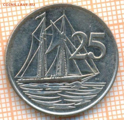 Кайманы 25 центов 1996 г.,до  24.04.2024 г. в 22.00 по Москв - Кайманы 25 центов 1996 694а