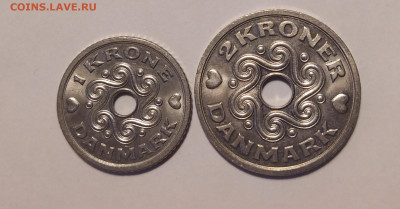 Дания 1 крона 1992г. 2 кроны 1994 г. до 24-04-24 - 1613226674281