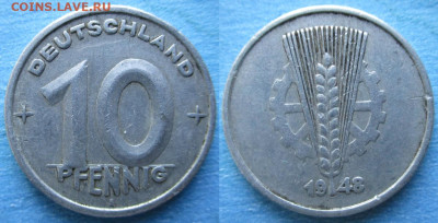 ГДР 10 пфеннигов 1948 А до 25-04-24 в 22:00 - ГДР 10 пфеннигов 1948 А    200-к102-11682