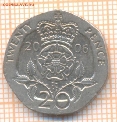 Великобритания 20 пенсов 2006 г., до 25.04.2024 г. в 22.00 п - Великобритания 20 пенсов 2006 711