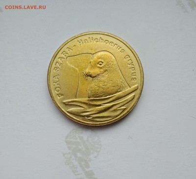 Польша 2 злотых, 2007г. Длинномордый тюлень.до 27.04.24г. - 2007 Длинномордый тюлень