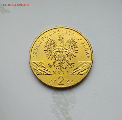 Польша. 2 злотых 2011г. Барсук. до 27.04.24г. - 2011г. Барсук.2