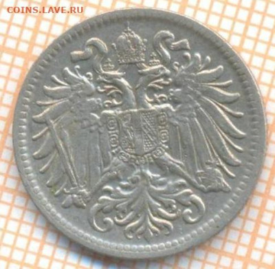 Австрия 10 геллеров 1909 г., до 01.05.2024 г. в 22.00 по Мос - Австрия 10 геллеров 1909 587а