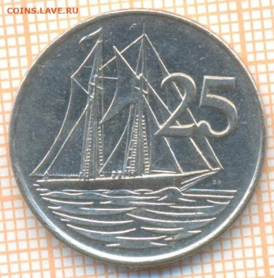 Кайманы 25 центов 1992 г., до 02.05.2024 г. в 22.00 по Москв - Кайманы 25 центов 1992 747а