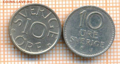 Швеция 10 эре 1964,1988 г., до 02.05.2024 г. в 22.00 по Моск - Швеция 10 эре 1964 88 750а