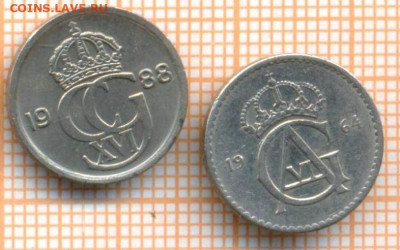 Швеция 10 эре 1964,1988 г., до 02.05.2024 г. в 22.00 по Моск - Швеция 10 эре 1964 88 750