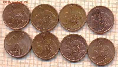 ЮАР 5 центов разные года, фикс - ЮАР 5 центов фикс 751