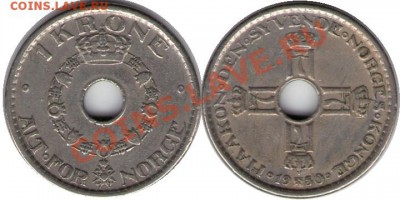>L< Норвегия 1 крона 1950 до 21.01.12 22:00 - Норвегия_1_крона_50