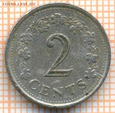 Мальта 2 цента 1977 г., до 05.05.2024 г. в 22.00 по Москве - Мальта 2 цента 1977 764а