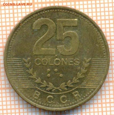 Коста-Рика 25 колонов 2007 г., до 05.05.2024 г. в 22.00 по М - КостаРика 25 колон 2007 768а