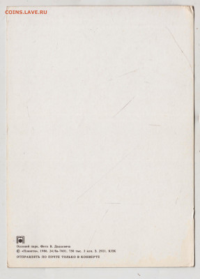 Открытка Осенний парк 1986 г. до 05.05.24 г. в 23.00 - 068