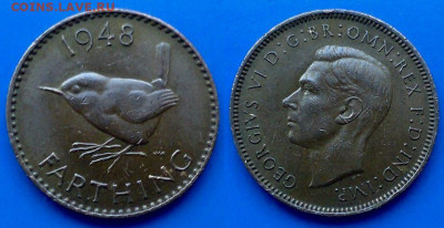 Великобритания - 1 фартинг 1948 года до 06.05 - Великобритания 1 фартинг, 1948