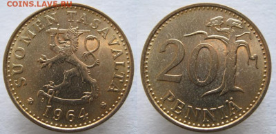 Финляндия 20 пенни 1964 до 10-05-24 в 22:00 - 21.6. -Финляндия 20 пенни 1964