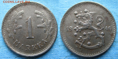 Финляндия 1 марка 1946 S (Fe) до 11-05-24 в 22:00 - Финляндия 1 марка 1946 S    211-к112-12175